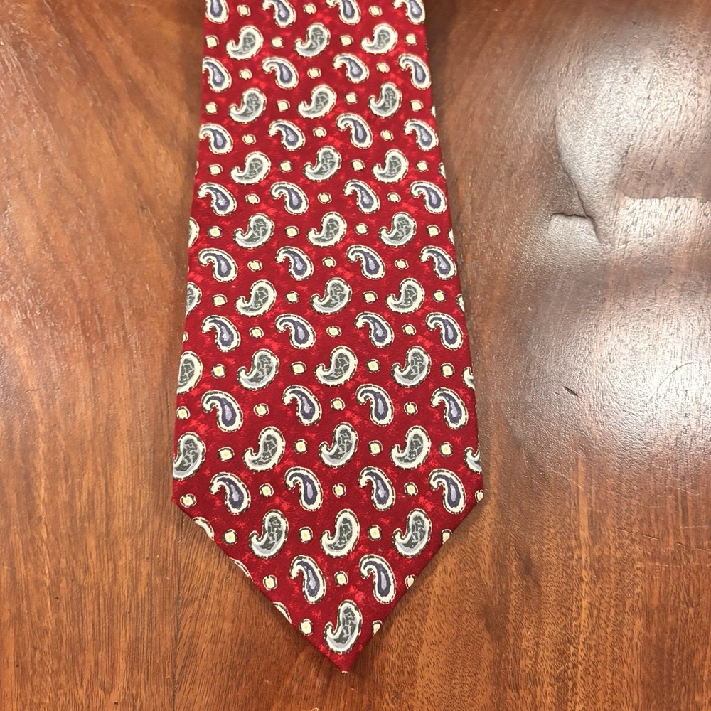 Vintage Chaps Ralph Lauren Silk Tie Red Paisley Necktie‎ USA Made Classic